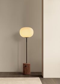 JWDA Gulvlampe Red Travertine / Bronzeret Messing