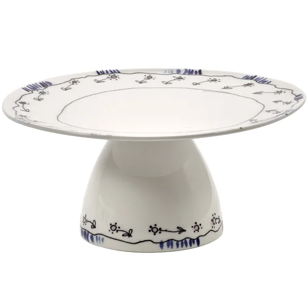 Midnight Flowers Cake Stand Large 28 cm Milk