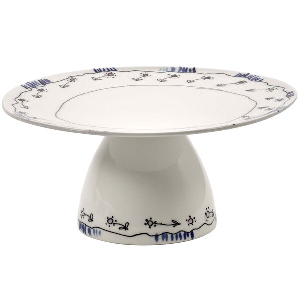 Midnight Flowers Cake Stand Small 20 cm Milk