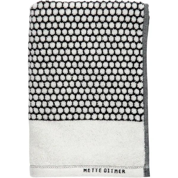 Grid Handduk 38x60 cm 2-pack Svart / Off-white