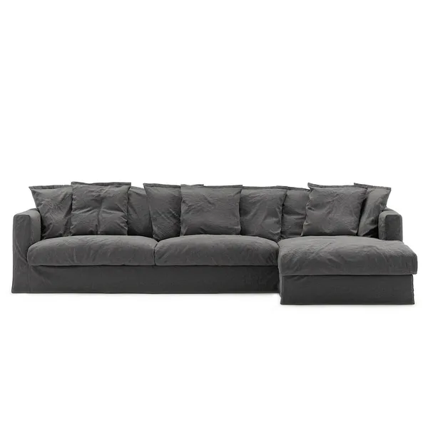 Stopning Til Le Grand Air 3-seter Sofa Lin Divan Høyre Carbon Dust