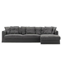 Stopning Til Le Grand Air 3-seter Sofa Lin Divan Høyre Carbon Dust