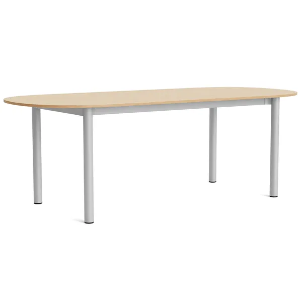 Annex Bord Oval 95x220 cm Aluminium / Lackerad Ek