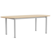 Annex Bord Oval 95x220 cm Aluminium / Lackerad Ek