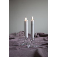 Flamme LED Antikklys Hvit 2-pk 15 cm