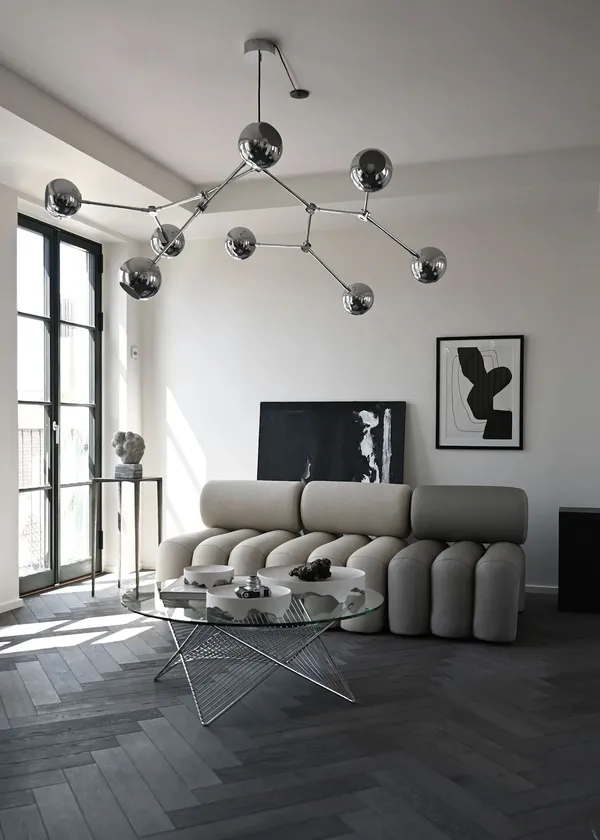 Drop Globe Riippuvalaisin 150 cm Krominvärinen