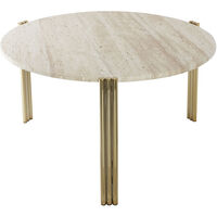 Tribus Sofabord Fremstillet af stål 80 cm Sand/Travertin