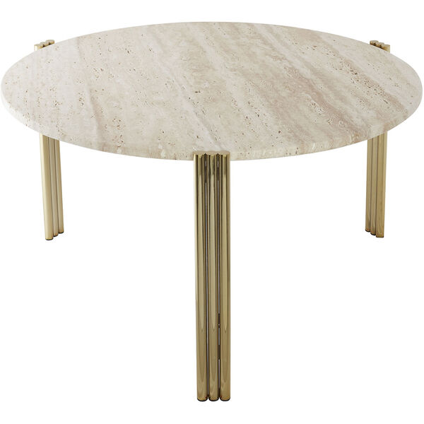 Tribus Sofabord 80 cm Guld / Travertin