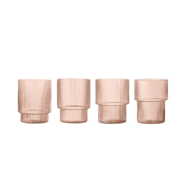 Ripple Glass 4-pk Blush