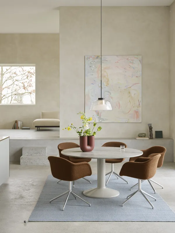 Midst Spisebord Ø140 cm Grå Marmor / Gråt