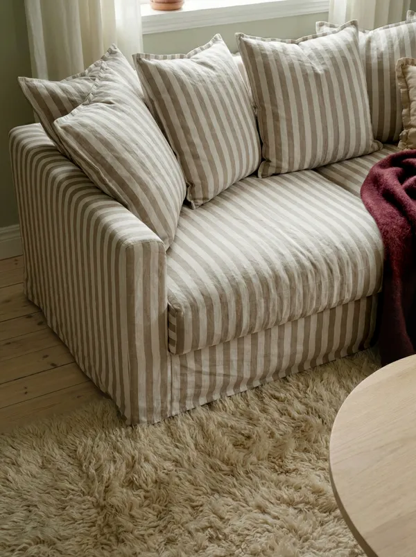 Betræk Til Le Grand Air 4-personers Sofa Hør Gentle Ribbon