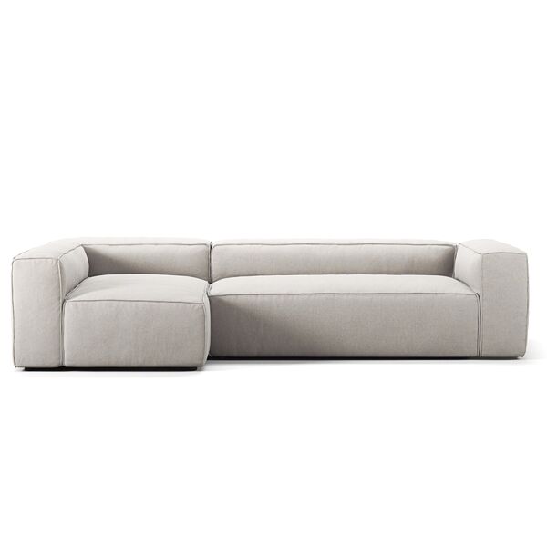 Grand 4-Sitssoffa Divan Vänster Minetyg Moon White