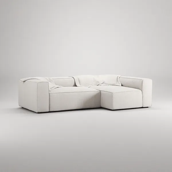 Grand 3-Seter Sofa Divan Høyre Steam White
