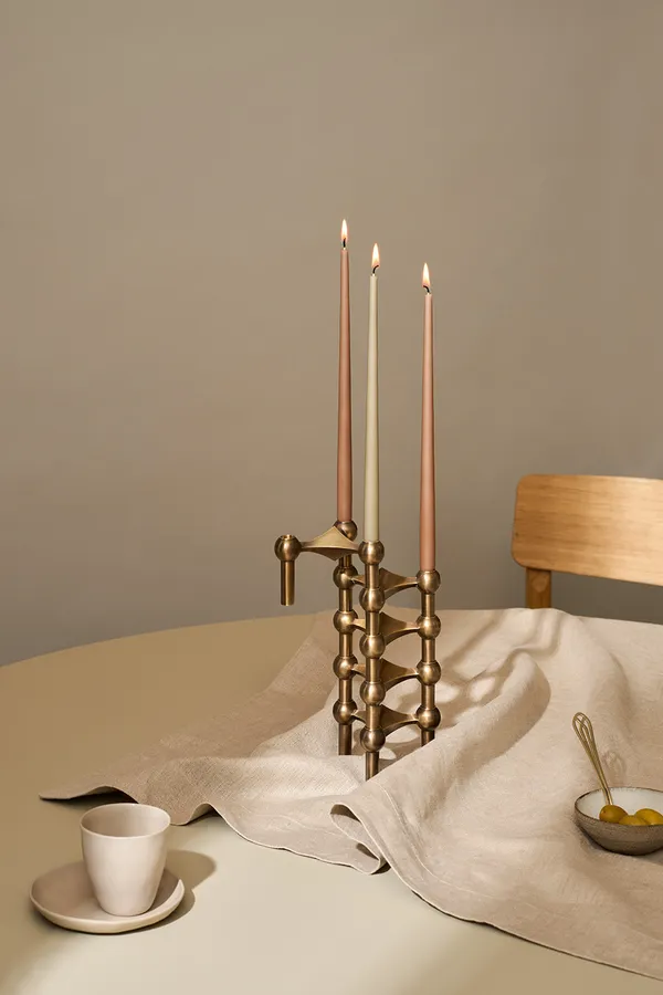 Nagel Lysestage 3 dele Bronzeret Messing