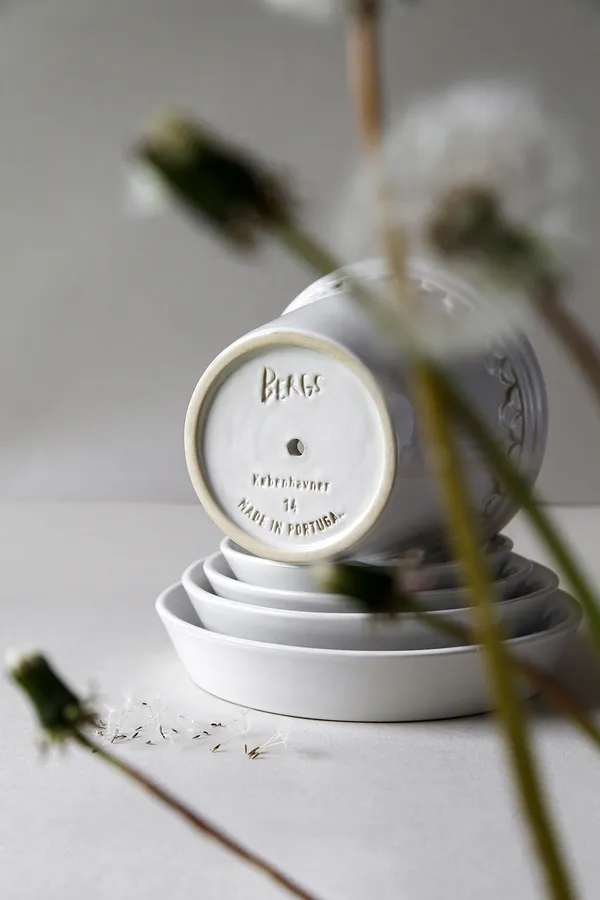Copenhagen Kruka Med Fat Mineral White Ø18 cm