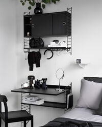 String Hylle med Lav Kant Metall 20x58 cm Sort