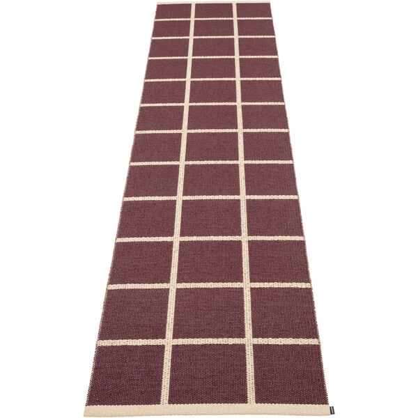 Criss Plastmatta Burgundy / Cream 70x300 cm