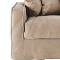 Betræk Til Loom 3-Personers Sofa Linne Beige