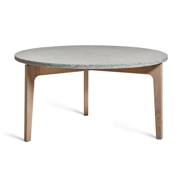 Höllviken Sohvapöytä Ø80x41 cm Valkoinen Pigmentoitu Tammi/Kalkkikivi