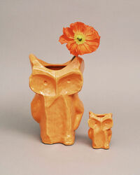 After Midnight Owl vase S Orange