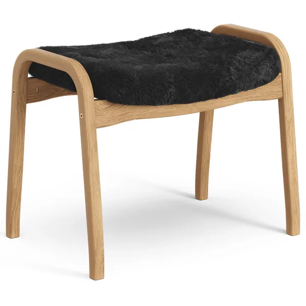 Lamino Fotskammel Saueskinn/Oljet Eik Sort