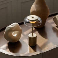 Blossi Mini Bordlampe Bærbar Nordic Gold / Klar