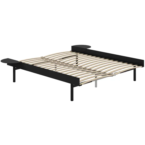 Forlengbar Seng Med Ribber 90-180 cm Sort