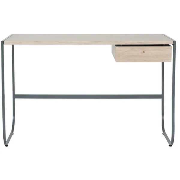 Tati Skrivbord Med Låda Storm Grey / Vitbetsad Ek