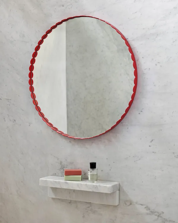 Arcs Spejl Ø60 cm Rødt