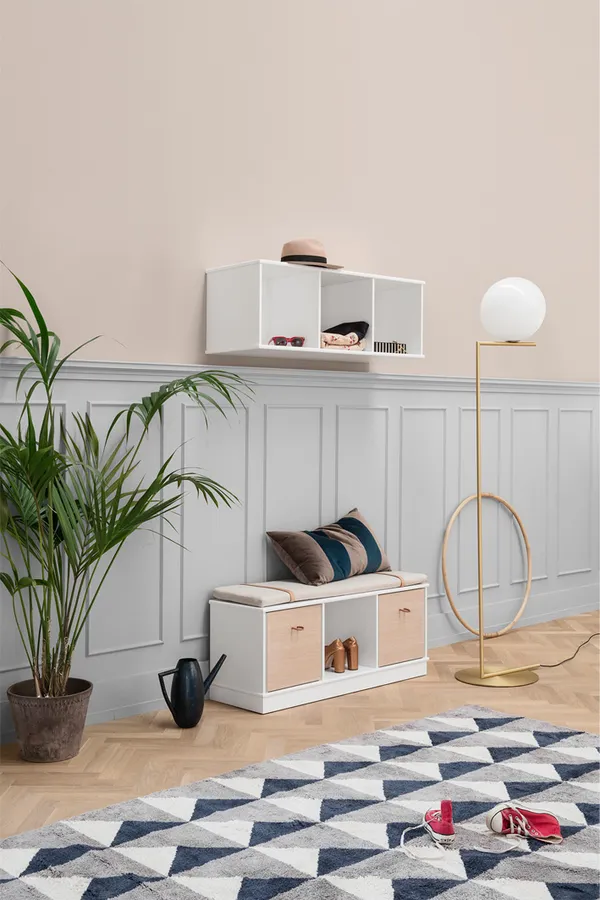 Wood Hyllenhet 3x1 Horisontal med Bas Vit