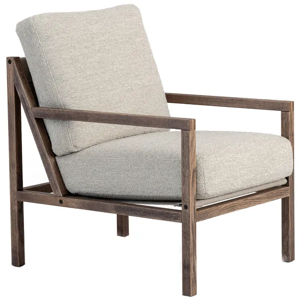 Seventy Five Wood Nojatuoli Savutammi / Silmukkanukkakangas Hiekanvärinen