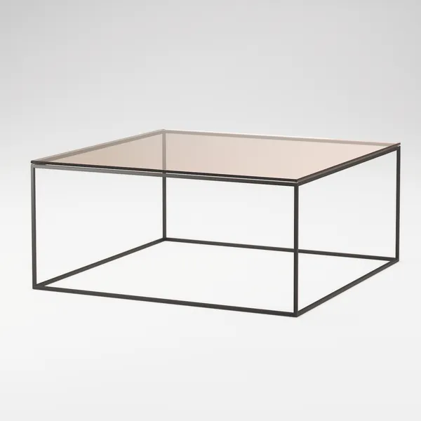 Observe Sofabord 89x89 cm Ravfarvet Glas