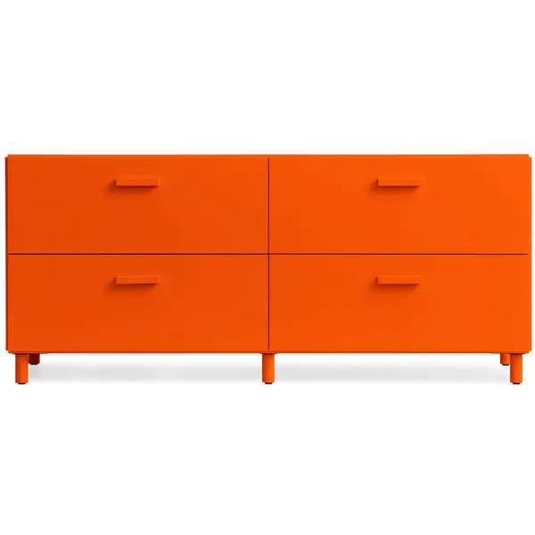 Relief Byrå Låg Med Ben Orange