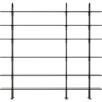 Keen Hyllesystem Med 6 Hyller 208 cm Sort Messing / Tonet Glass