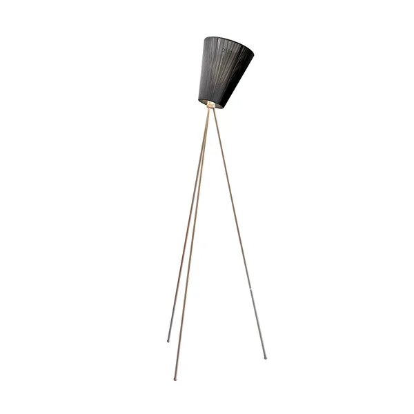 Oslo Wood Gulvlampe Stål/Svart