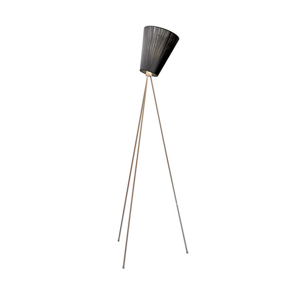 Oslo Wood Gulvlampe Stål/Sort