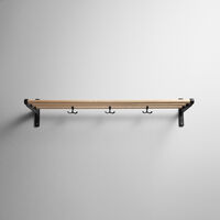 Nostalgi Hattuteline / Kenkähylly 100 cm Musta / Koivunvärinen
