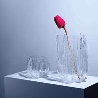 Crackle Vas 37 cm Klar
