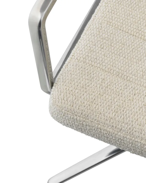 453+ Swivel Chair Polished Aluminium / Wavy Off-white