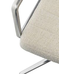 453+ Swivel Chair Polished Aluminium / Wavy Off-white