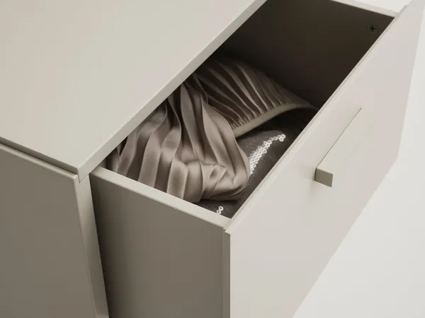 Relief Kommode Høj med Fodstykke Beige