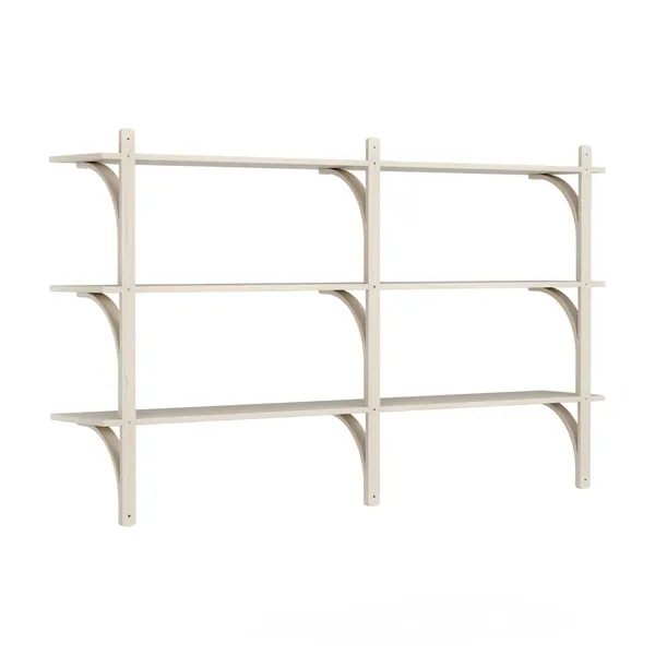 Levi Wall Shelf 180 cm Medium Aluminium / White Pigmented Ash