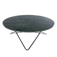 Large O Table Soffbord Ø100 cm Svart/Grön marmor