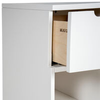 Aoko Bedside Table High 1 Drawer White Nattbord Hvit 1 Skuffer