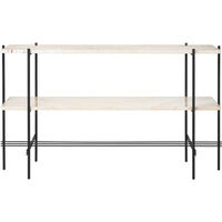 TS Console Sivupöytä 120x30x72 cm Musta / Neutraalinvalkoinen Travertiini