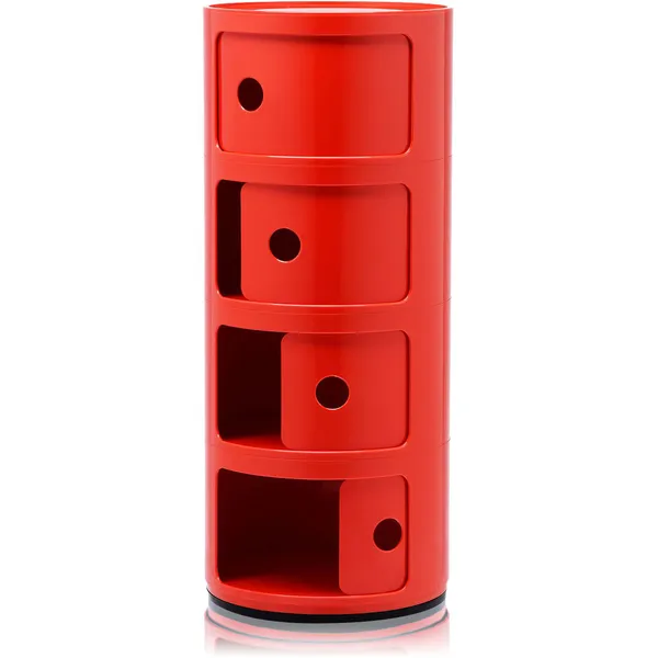 Componibili Classic Oppbevaring Blank finish med 4 Rom Rød