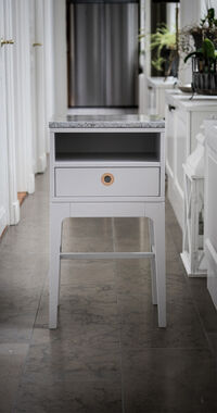 Höllviken Bedside Table Tall Legs Light Grey