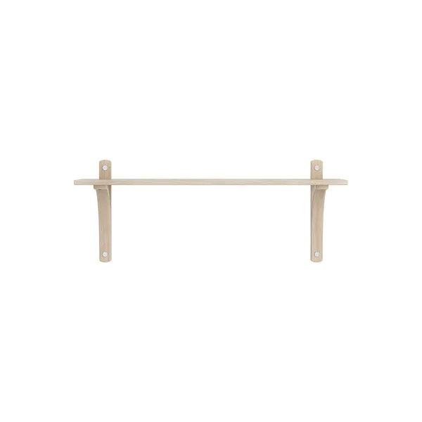 Levi Wall Shelf 90 cm Small Aluminium / White Pigmented Oak