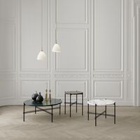 TS Sofabord 55 cm Sort / Hvidt Carrara marmor
