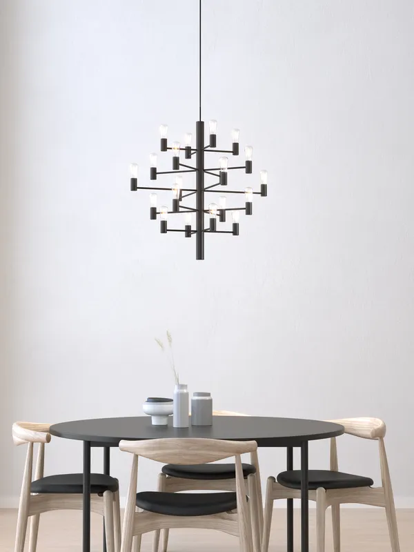 Manola 20 Lysekrone Dimmebar LED Svart